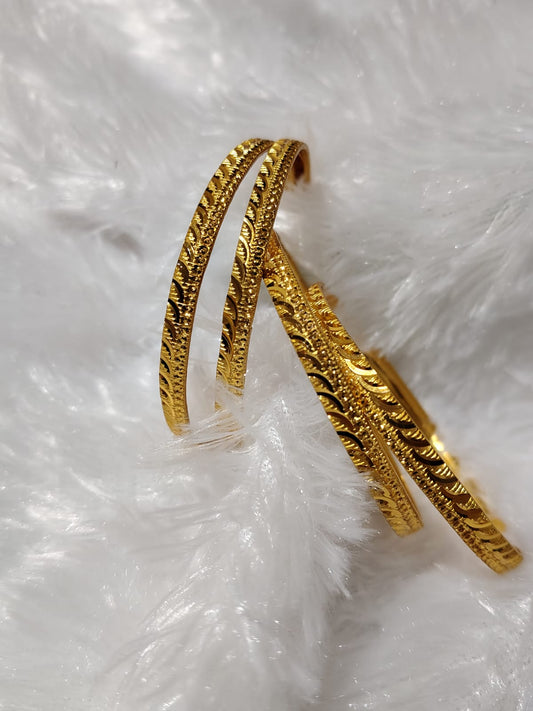 Royal Filigree Gold Bangles - Grace Woven in Gold