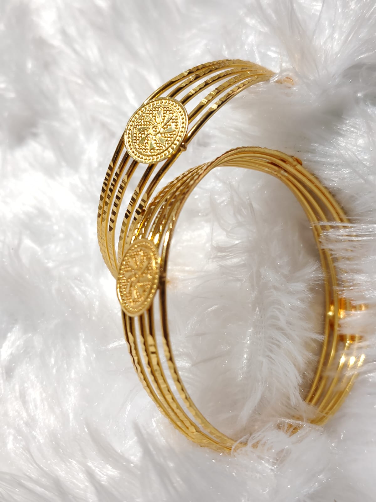 Sunburst Elegance Gold Bangles -Shine with Every Move