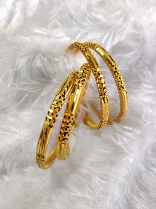 Golden Lattice Glow Bangles Set