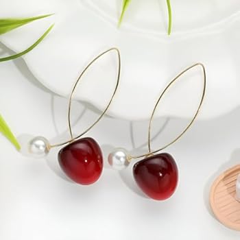 Cherry Pearl Drop Earring