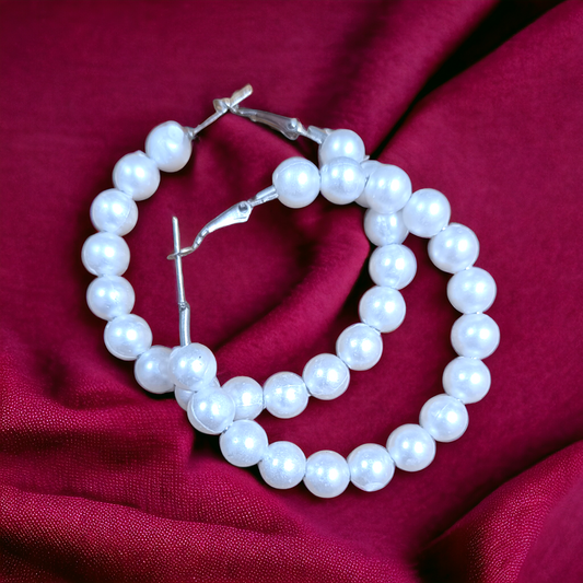 Pearl Hoop Earring- Date night