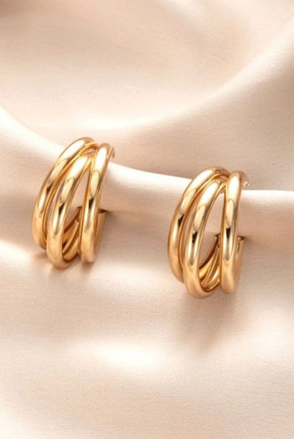 Layered golden Hoops
