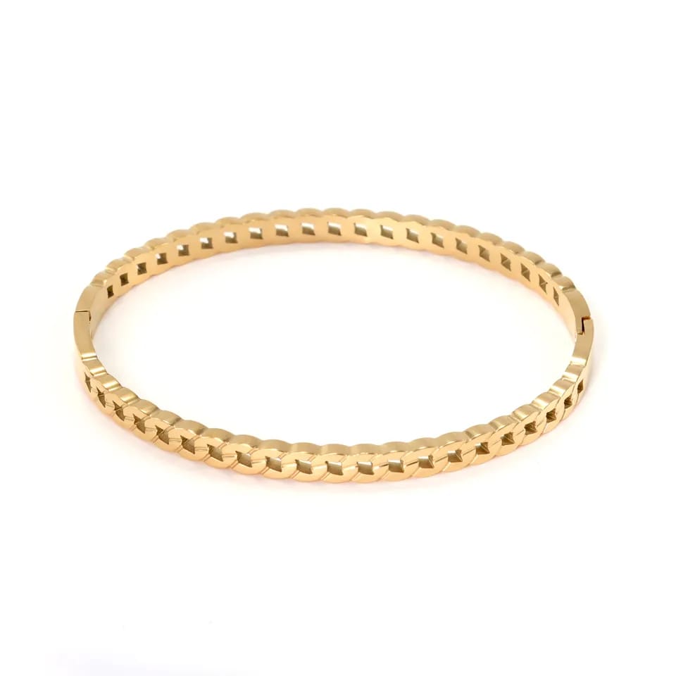 Golden Radiance Textured Bangle