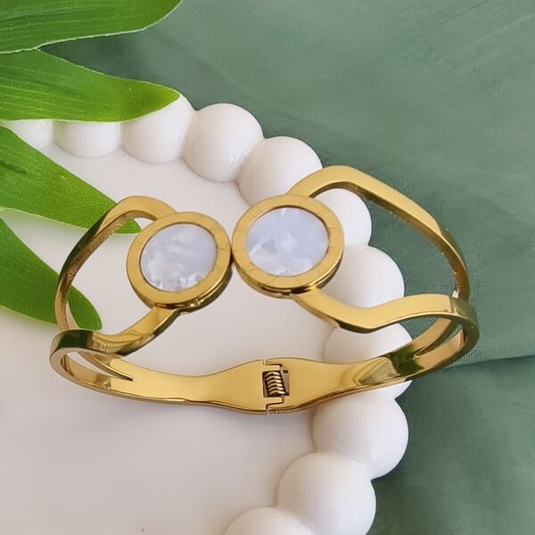 Luna Glow Dual Stone Gold Bracelet
