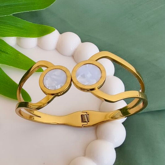 Luna Glow Dual Stone Gold Bracelet
