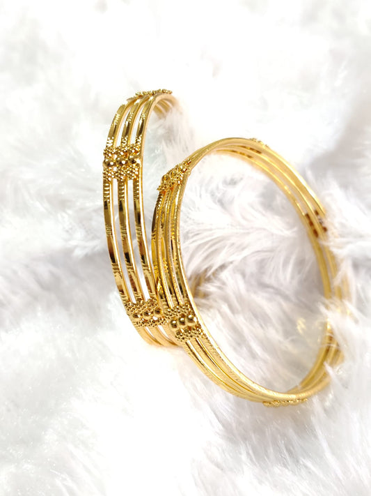 Golden Grace Designer Bangles - Delicate Beauty in Every Detail
