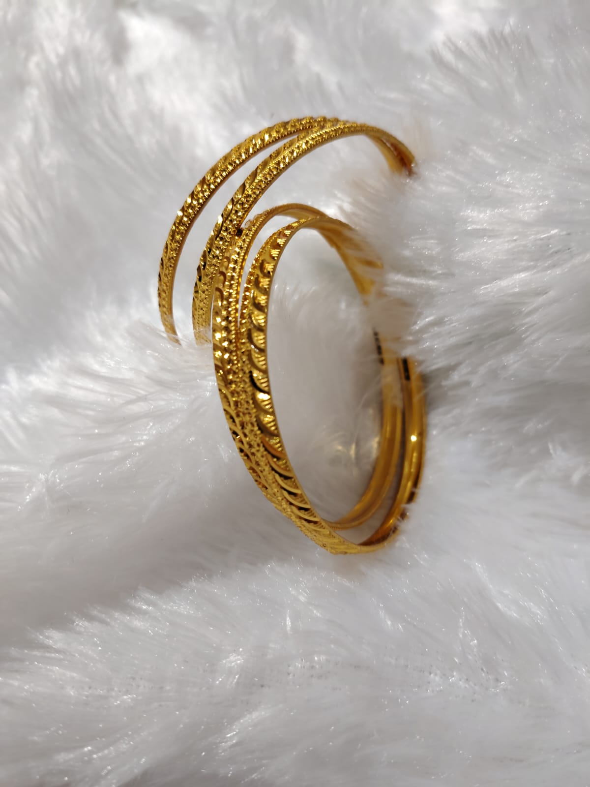 Royal Filigree Gold Bangles - Grace Woven in Gold