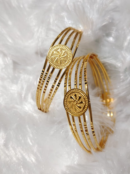 Sunburst Elegance Gold Bangles -Shine with Every Move