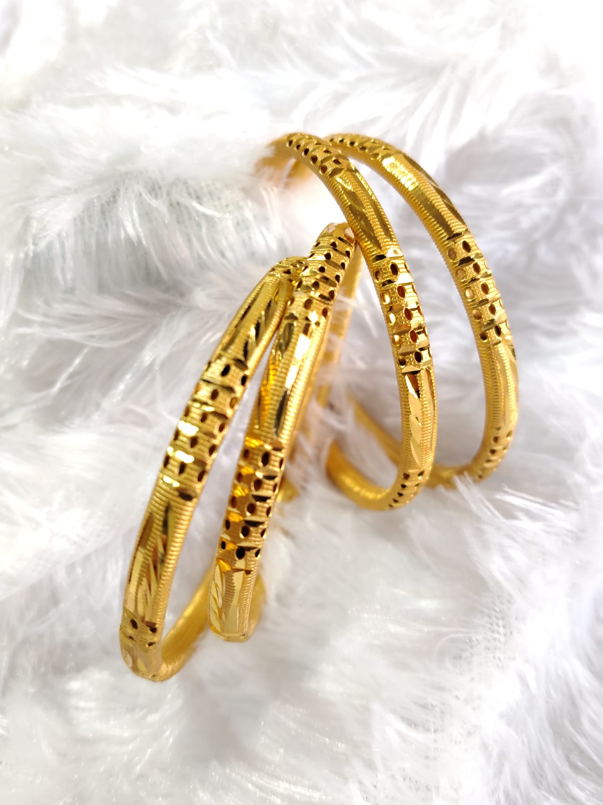 Golden Lattice Glow Bangles Set