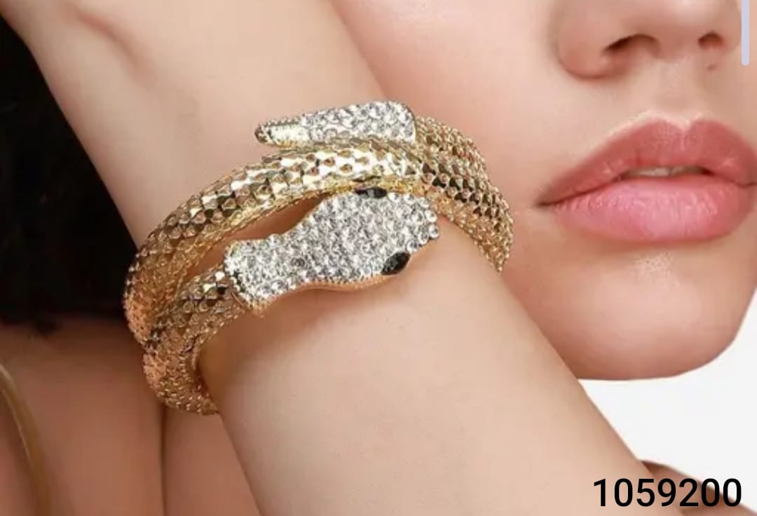 Serpentine Luxe Crystal Gold Bracelet