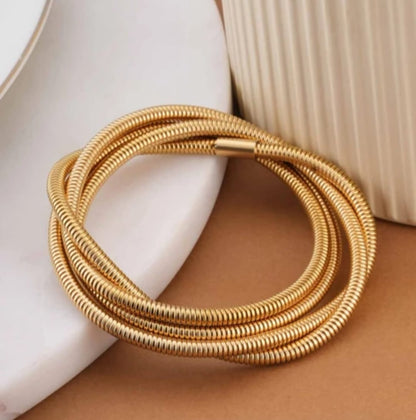 Golden Harmony Spiral Bracelet