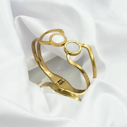 Luna Glow Dual Stone Gold Bracelet