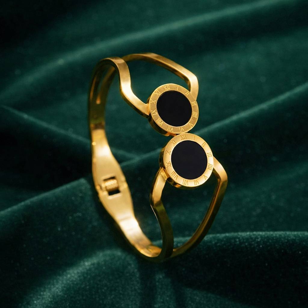 Luna Glow Dual Stone Gold Bracelet