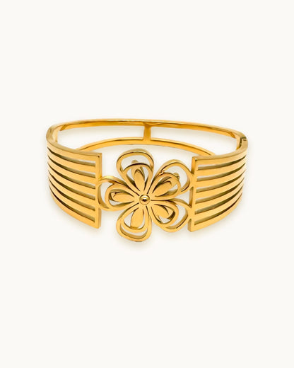 Golden Blossom Statement Cuff