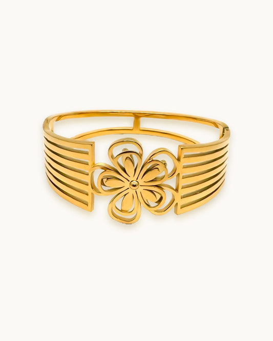 Golden Blossom Statement Cuff