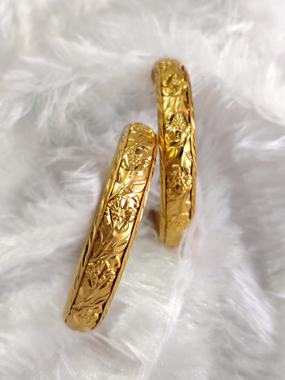 Royal Bloom Floral Gold Bangles – Timeless Elegance in Every Detail