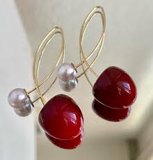 Cherry Pearl Drop Earring